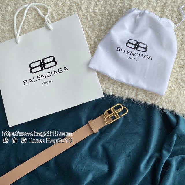 Balenciaga女士皮帶 巴黎世家BB經典logo扣腰帶 巴黎世家小牛皮皮帶  jjp1135